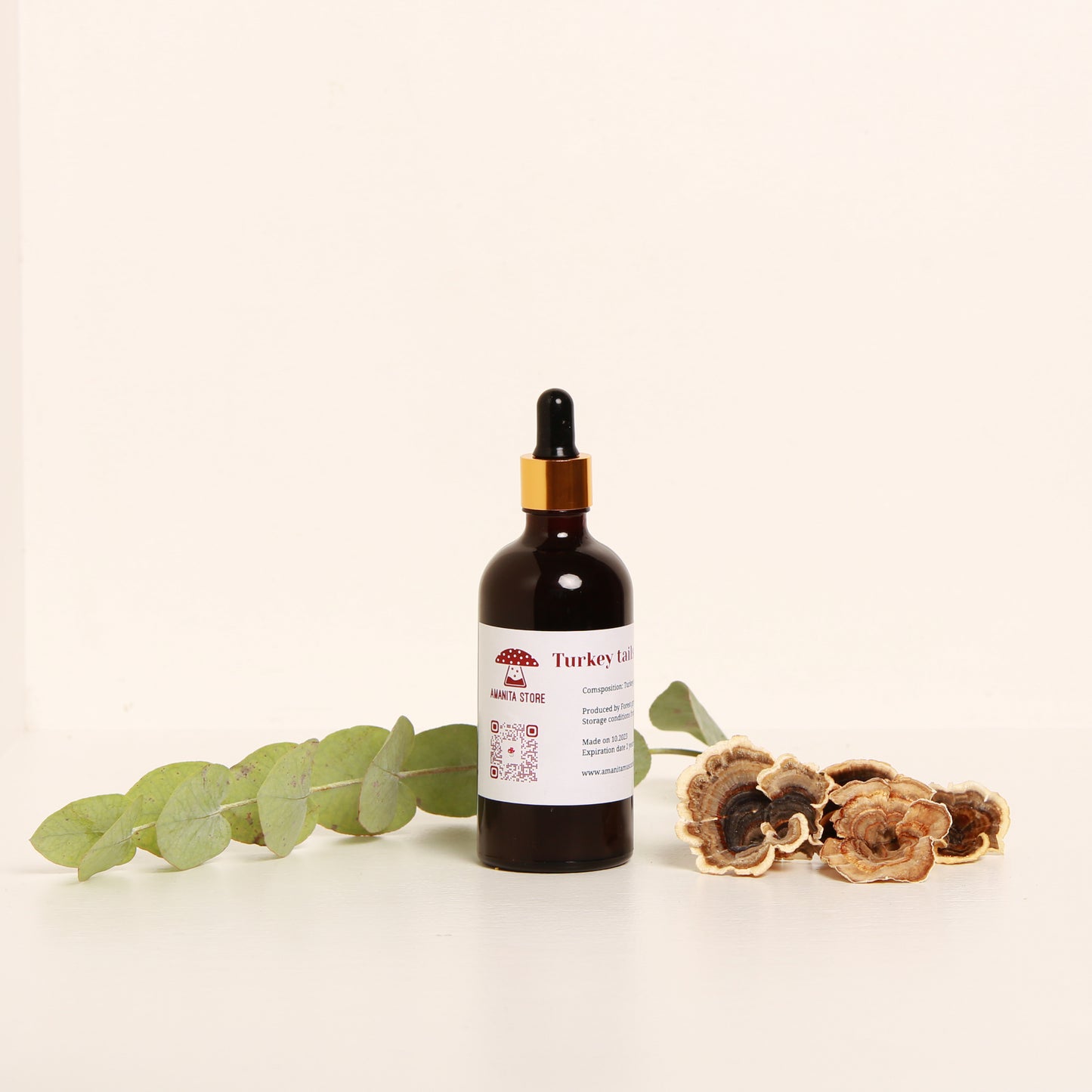 Trametes versicolor Tincture – dubbel extraktion från färska ekologiska fruktkroppar.