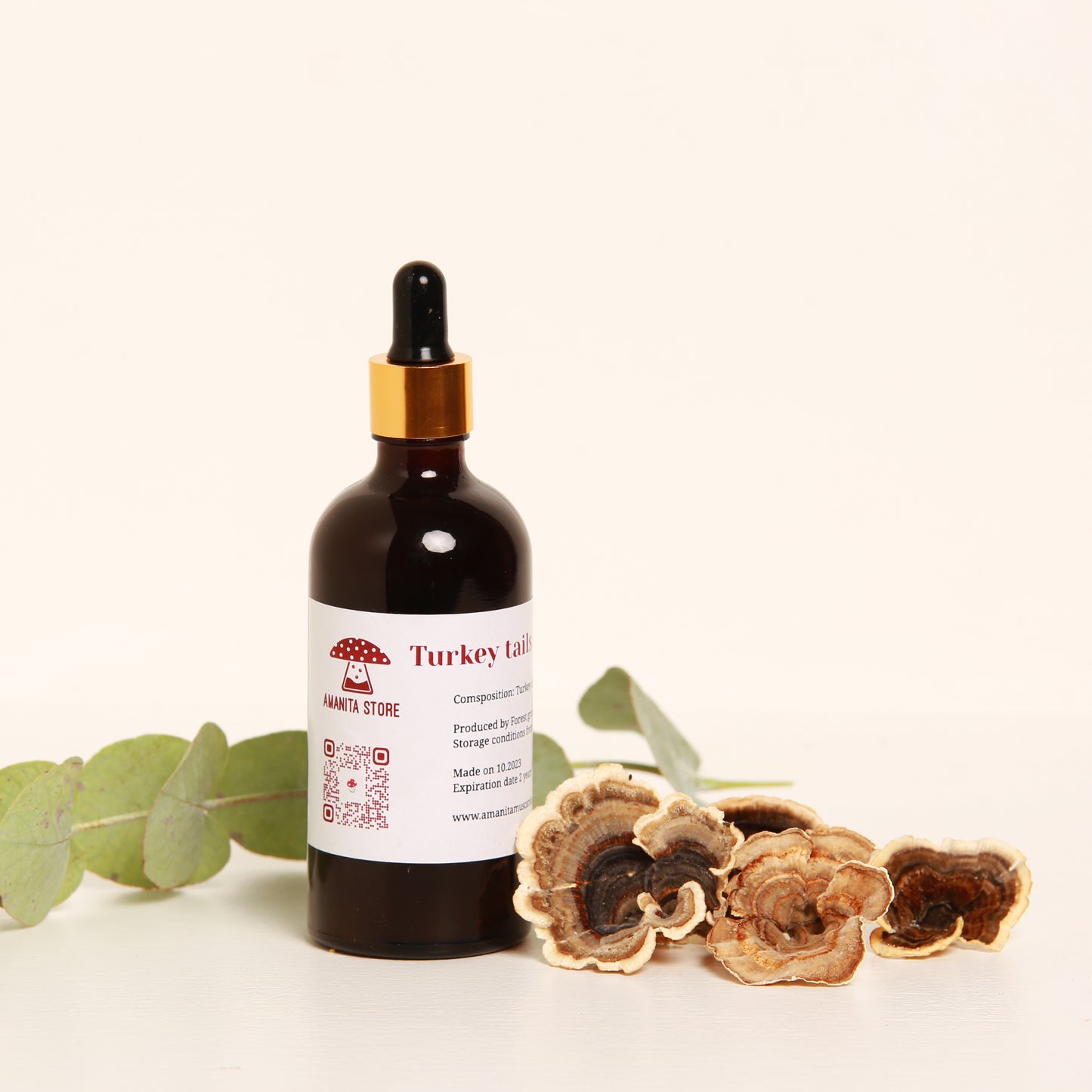 Trametes versicolor Tincture – dubbel extraktion från färska ekologiska fruktkroppar.