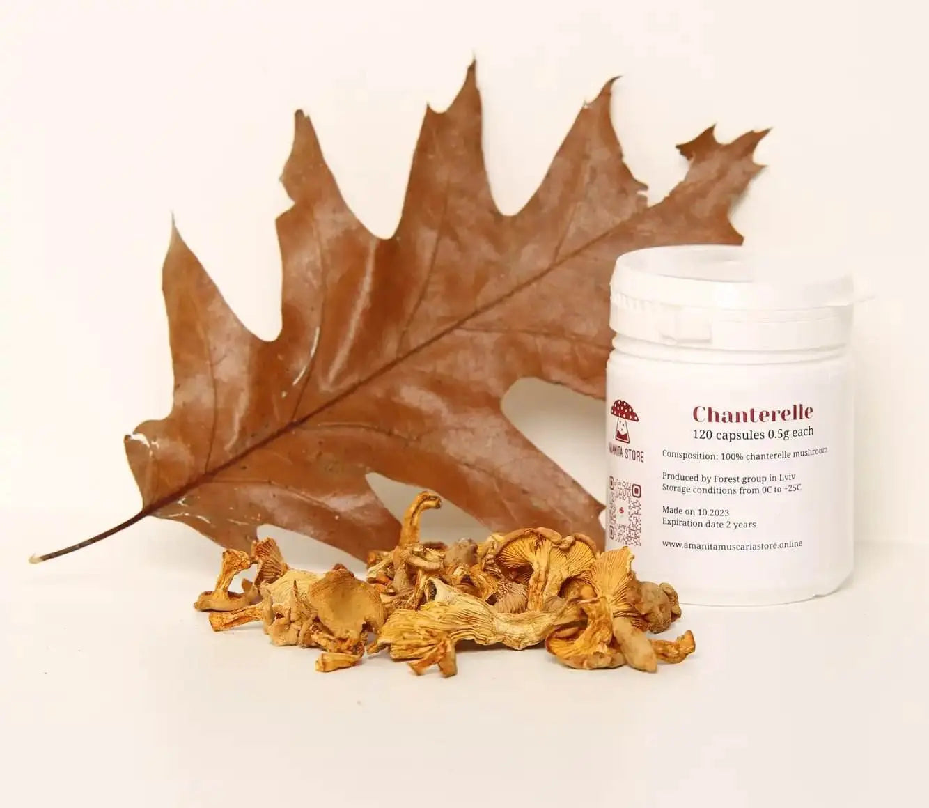 Cápsulas de cogumelo cantarelo.