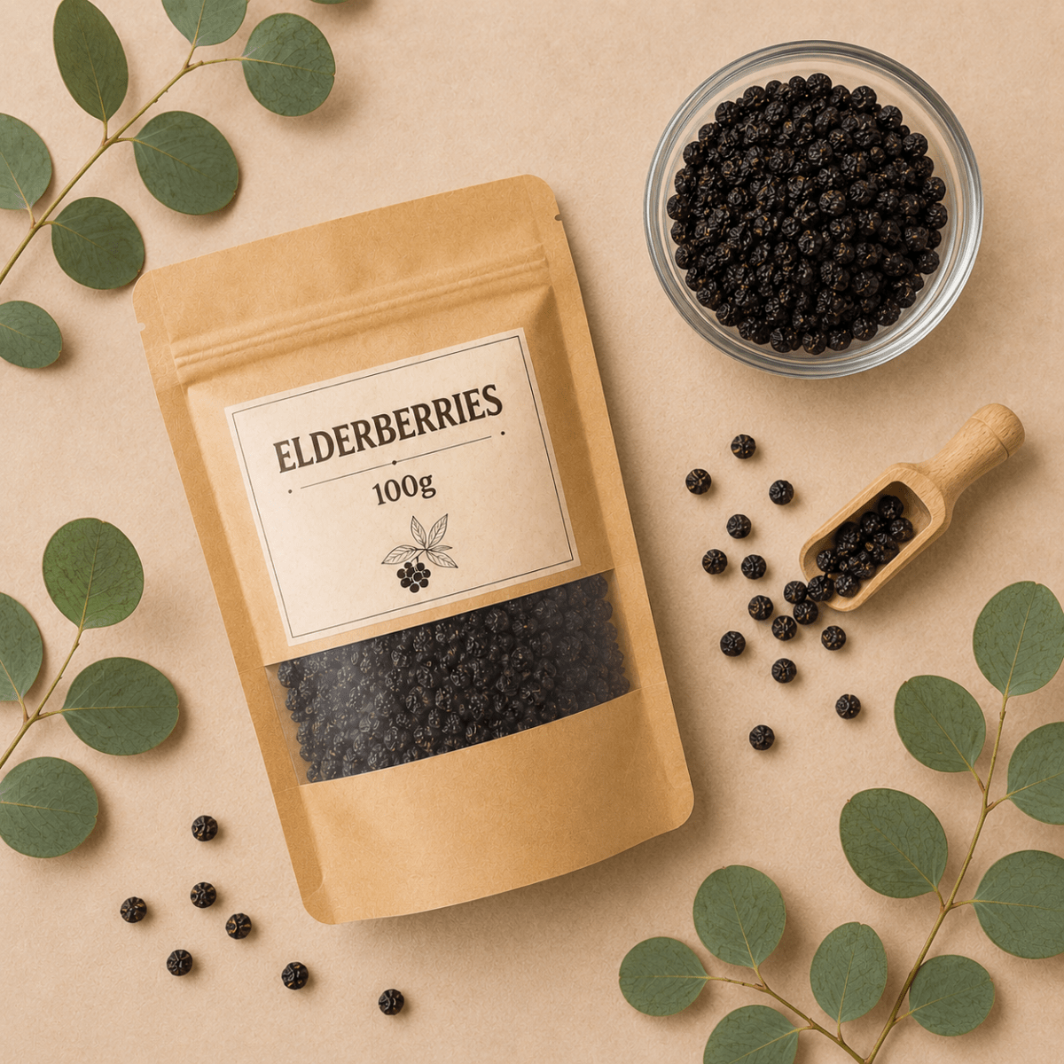 Dried Elderberries — Black Elderberry (Sambucus nigra) - Amanita Store