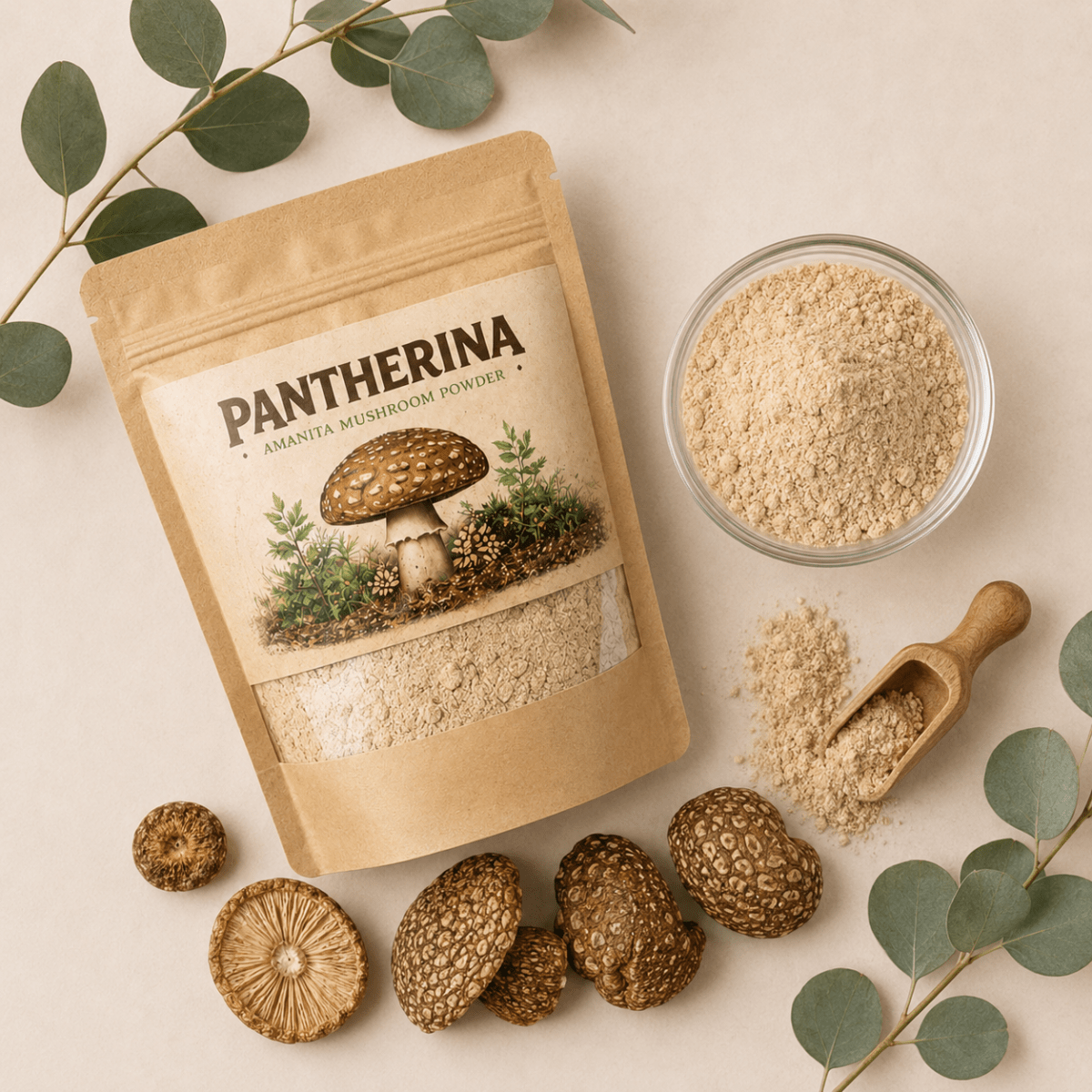Amanita pantherina Powder — Dried Fruiting Body (Panther Cap) - Amanita Store