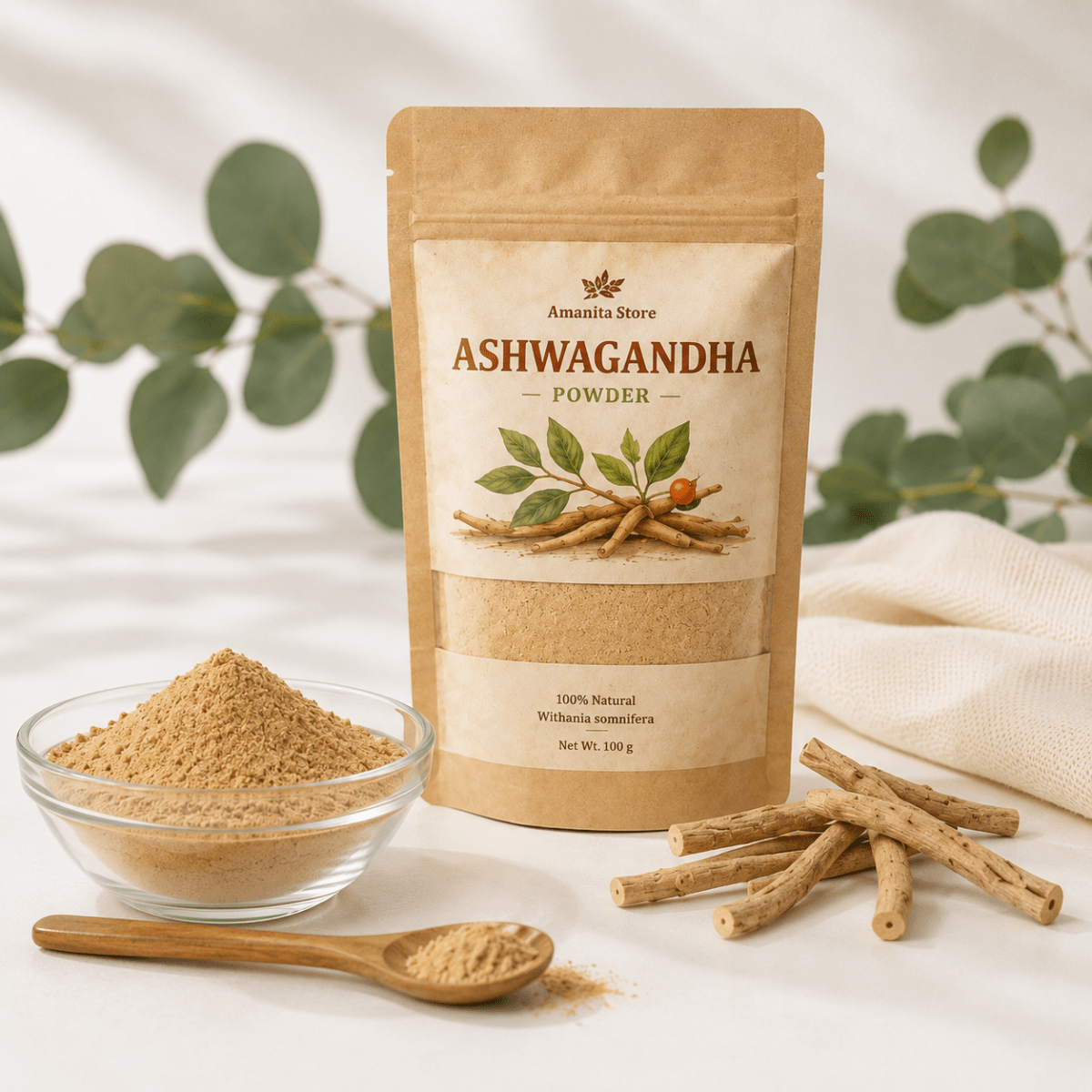 Ashwagandha Root Powder — Organic Withania somnifera - Amanita Store