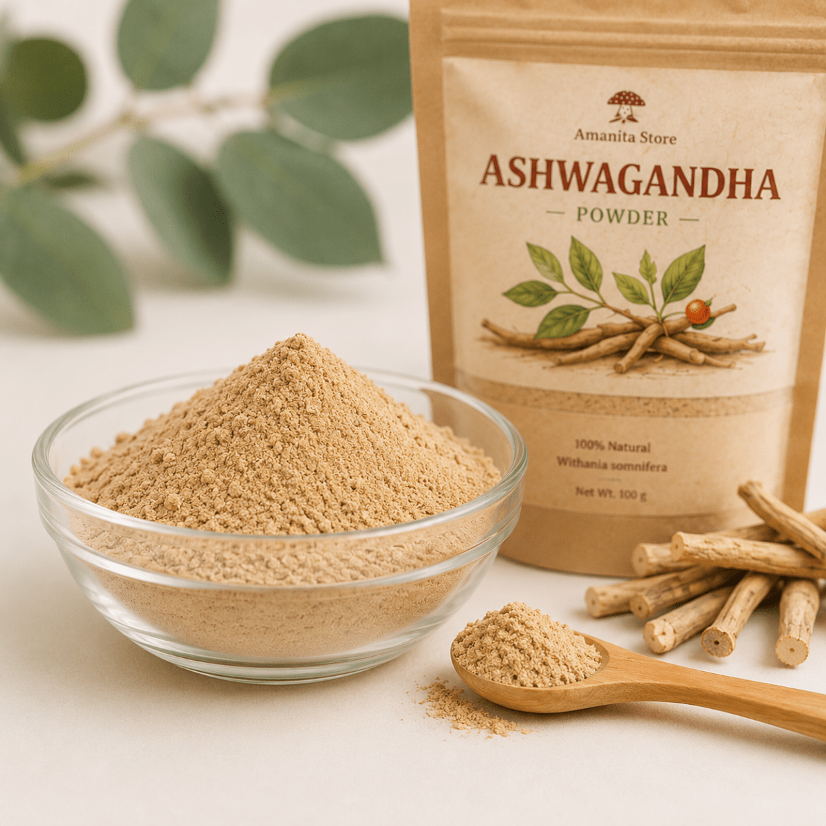 Ashwagandha Root Powder — Organic Withania somnifera - Amanita Store