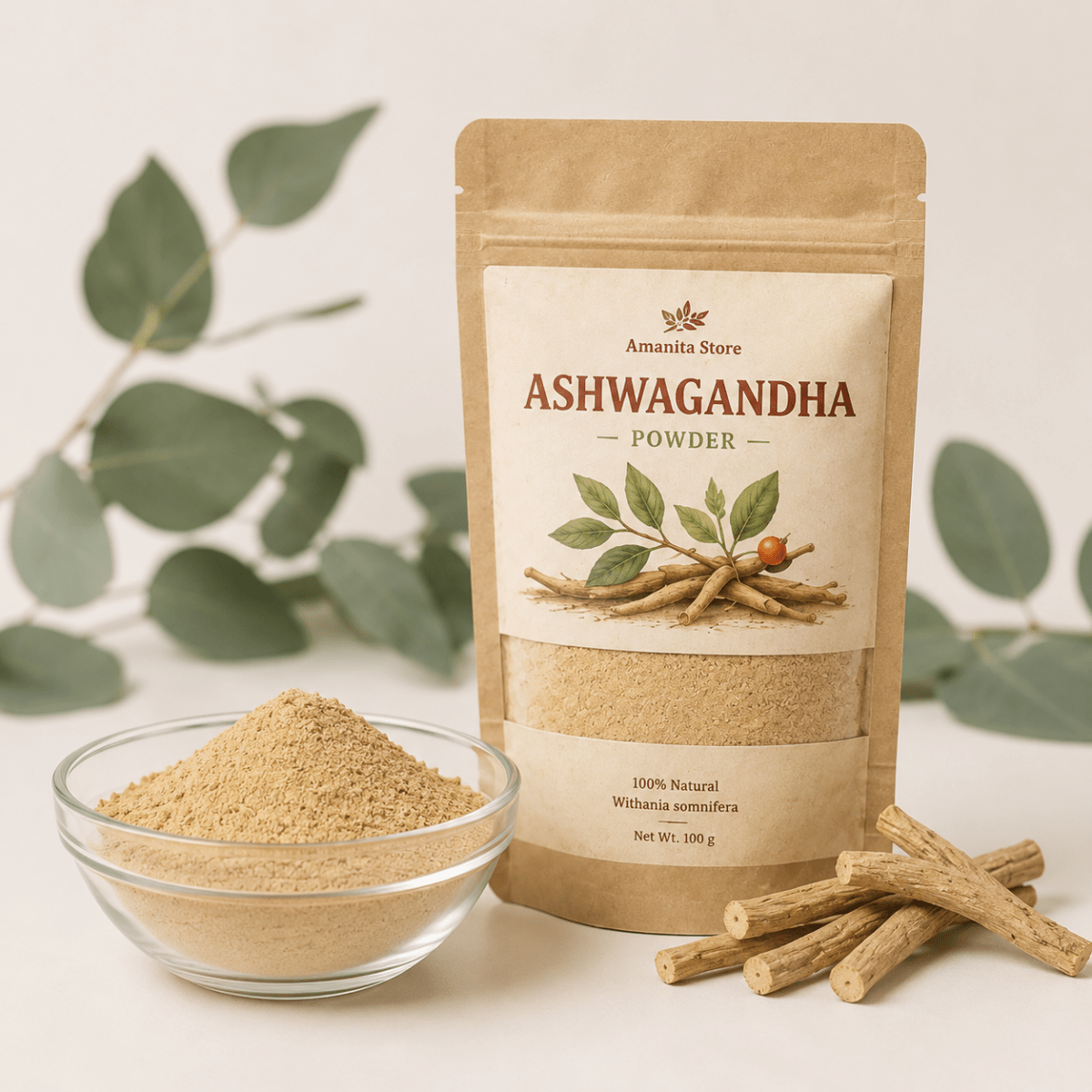 Ashwagandha Root Powder — Organic Withania somnifera - Amanita Store
