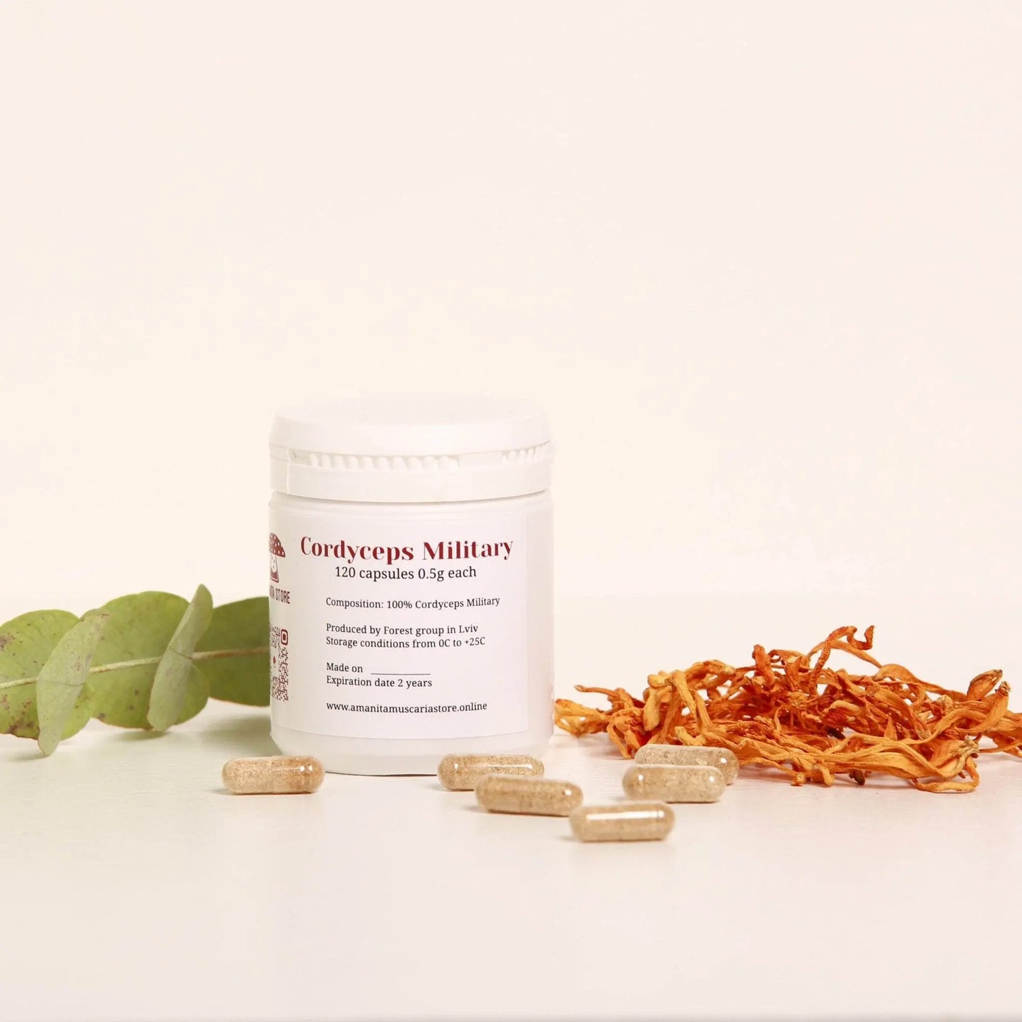 Cápsulas de Cordyceps Military.