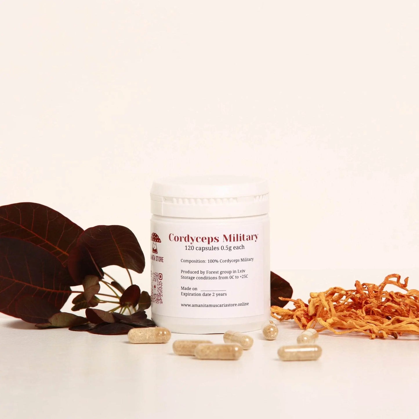Cápsulas de Cordyceps Military.