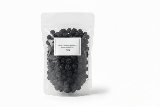 Baies d'aronia séchées (aronia noire) en sachet refermable