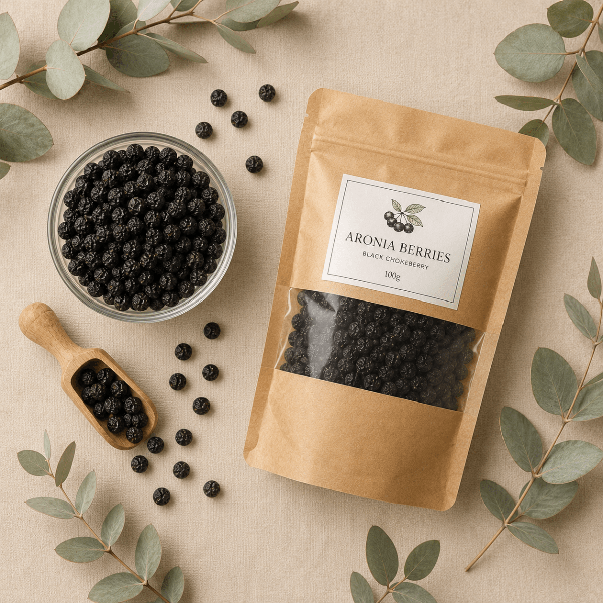 Dried Aronia Berries — Black Chokeberry (Aronia melanocarpa) - Amanita Store