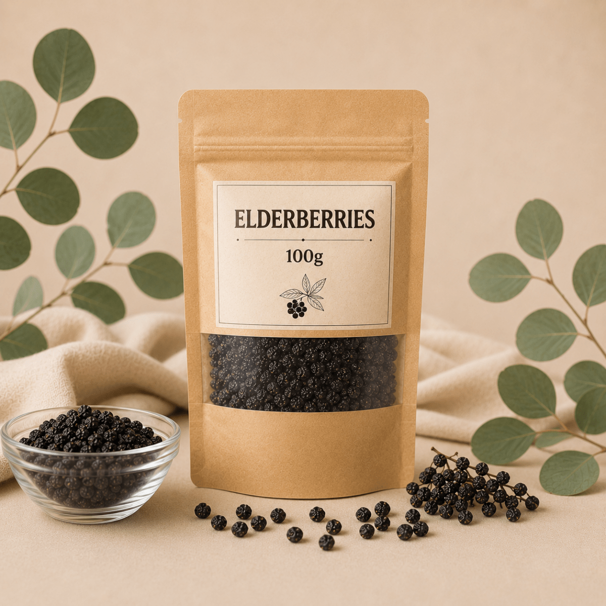 Dried Elderberries — Black Elderberry (Sambucus nigra) - Amanita Store