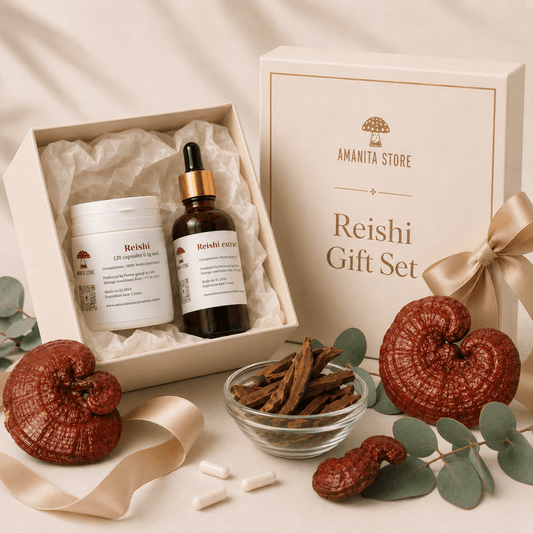 Reishi Mushroom Gift Set — Tincture, Capsules & Dried - Amanita Store