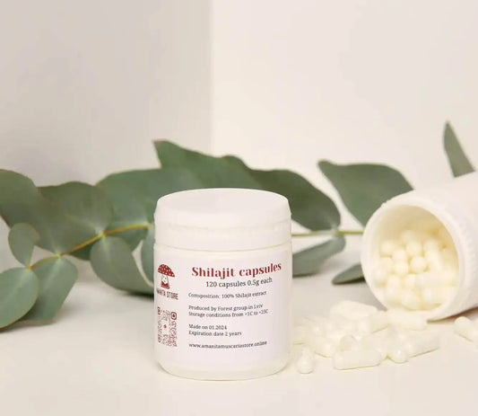 Cápsulas de Shilajit.